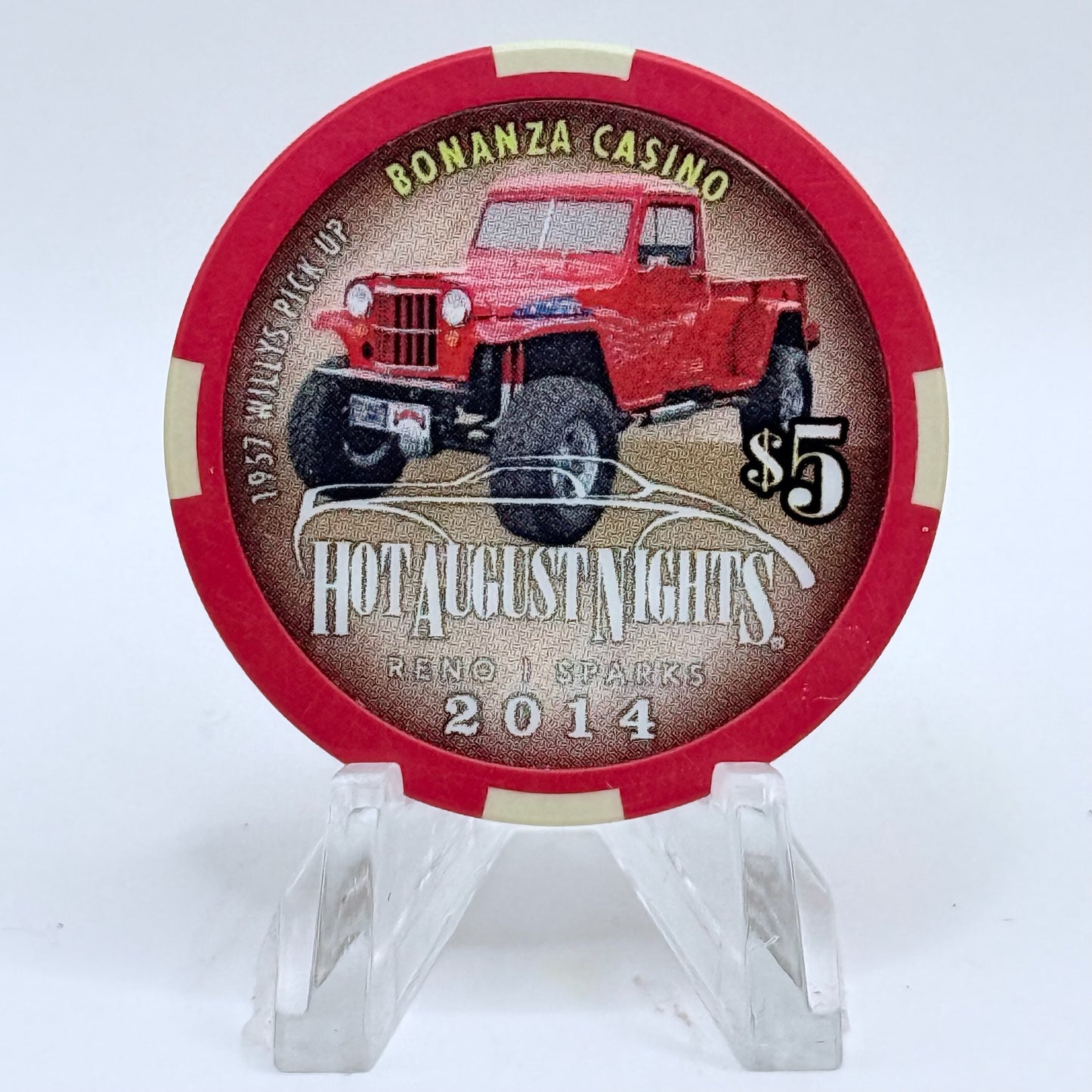 Bonanza Casino Reno Nevada 2014 'Willy's Pickup' LE $5 Casino Chip D1644