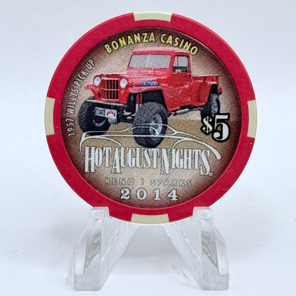 Bonanza Casino Reno Nevada 2014 'Willy's Pickup' LE $5 Casino Chip D1644