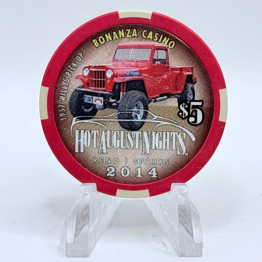 Bonanza Casino Reno Nevada 2014 'Willy's Pickup' LE $5 Casino Chip D1644