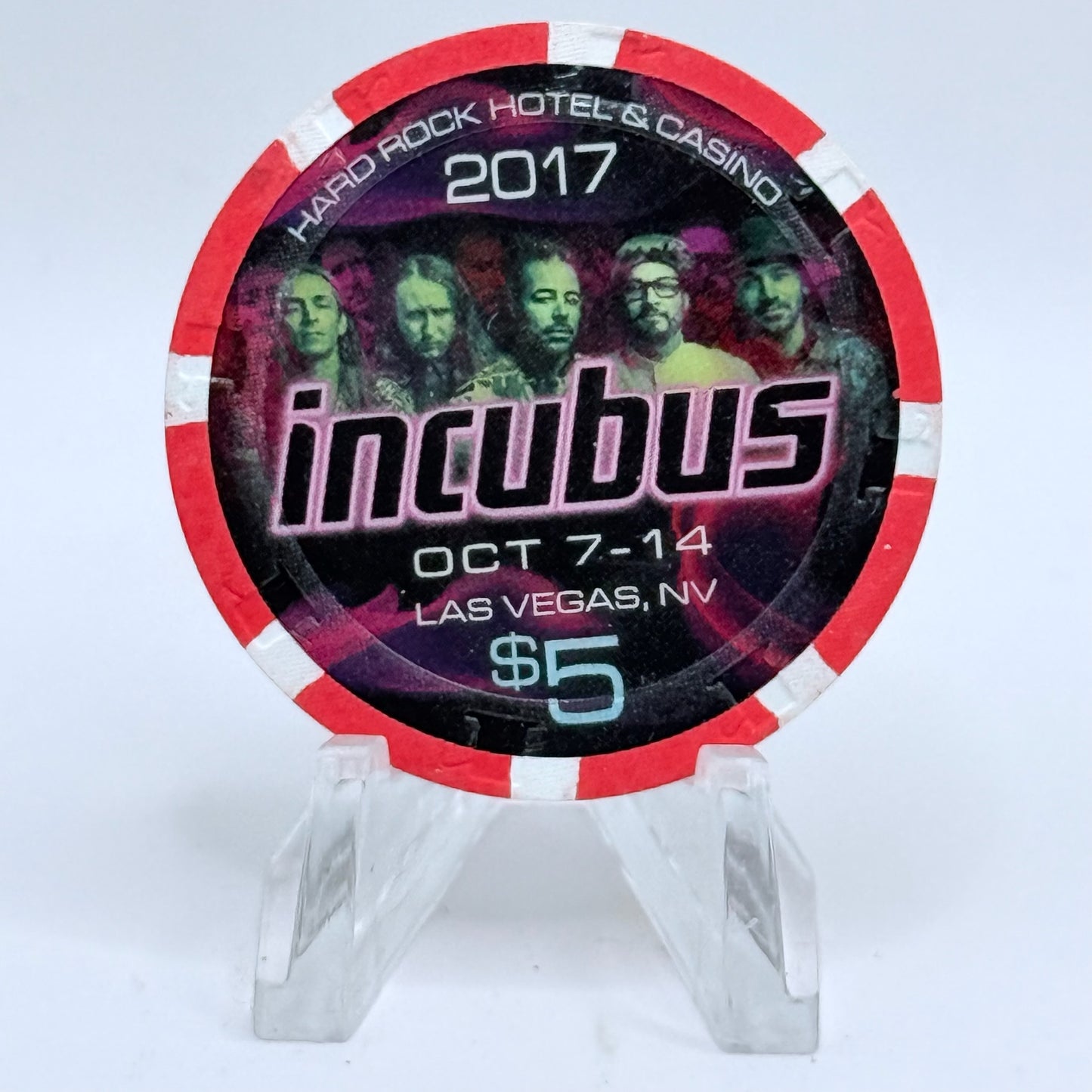 Hard Rock - Las Vegas Nevada 2017 'Incubus' LE $5 Casino Chip D2558