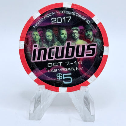 Hard Rock - Las Vegas Nevada 2017 'Incubus' LE $5 Casino Chip D2558