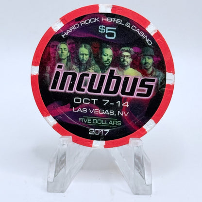 Hard Rock - Las Vegas Nevada 2017 'Incubus' LE $5 Casino Chip D2558