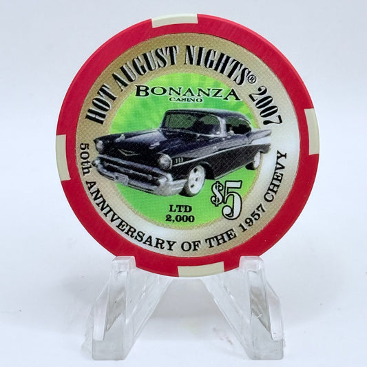 Bonanza Casino Reno Nevada 2007 '1957 Chevy' LE $5 Casino Chip E6457