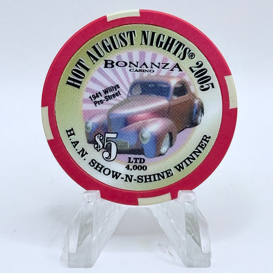 Bonanza Casino Reno Nevada 2005 'Willy's Pro Street' LE $5 Casino Chip E8546