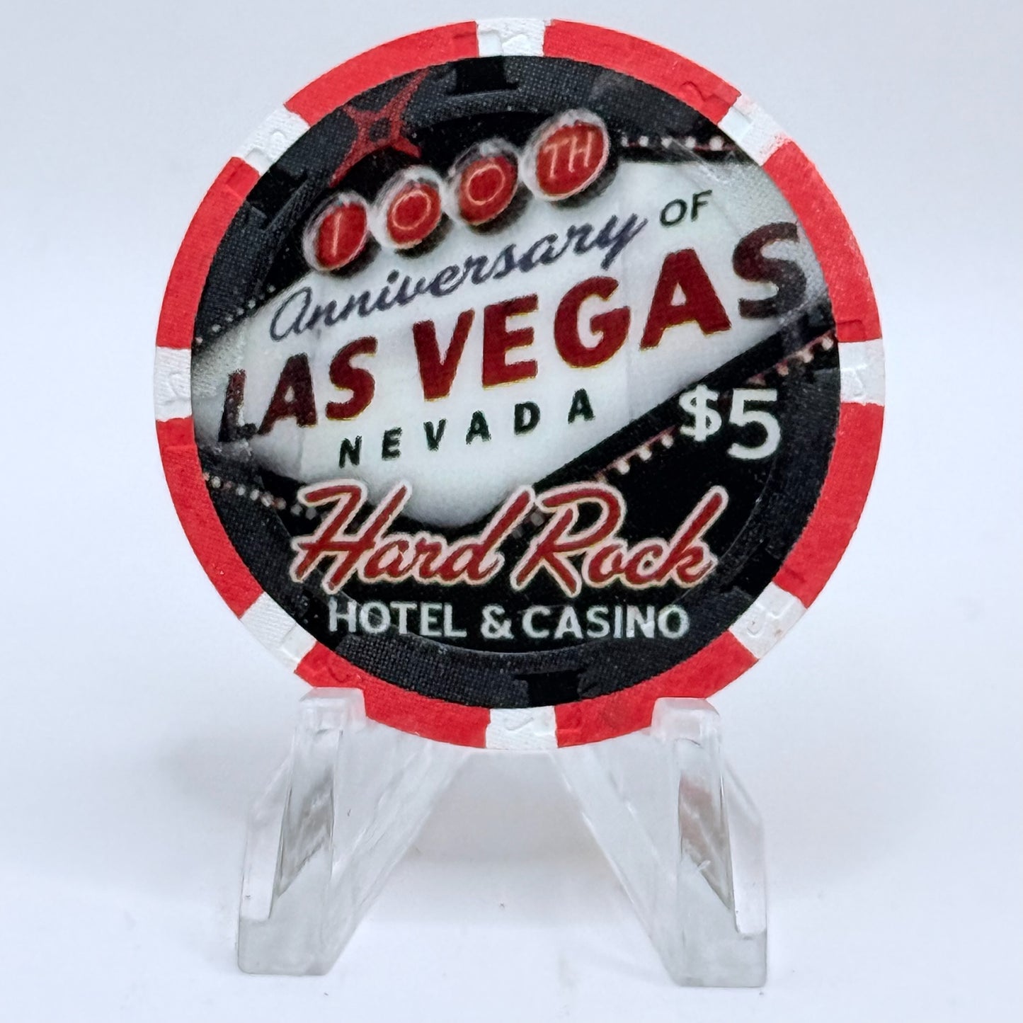 Hard Rock - Las Vegas Nevada 2005 'Las Vegas Centennial' LE $5 Casino Chip E4674