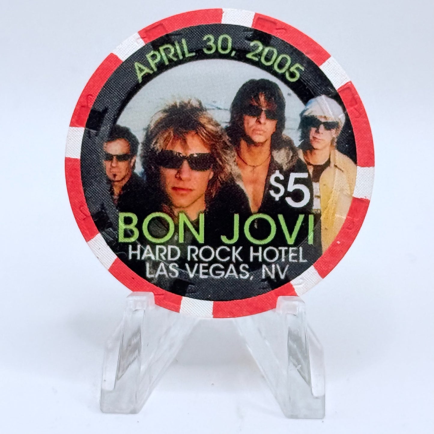 Hard Rock - Las Vegas Nevada 2005 'Bon Jovi' LE $5 Casino Chip E4473
