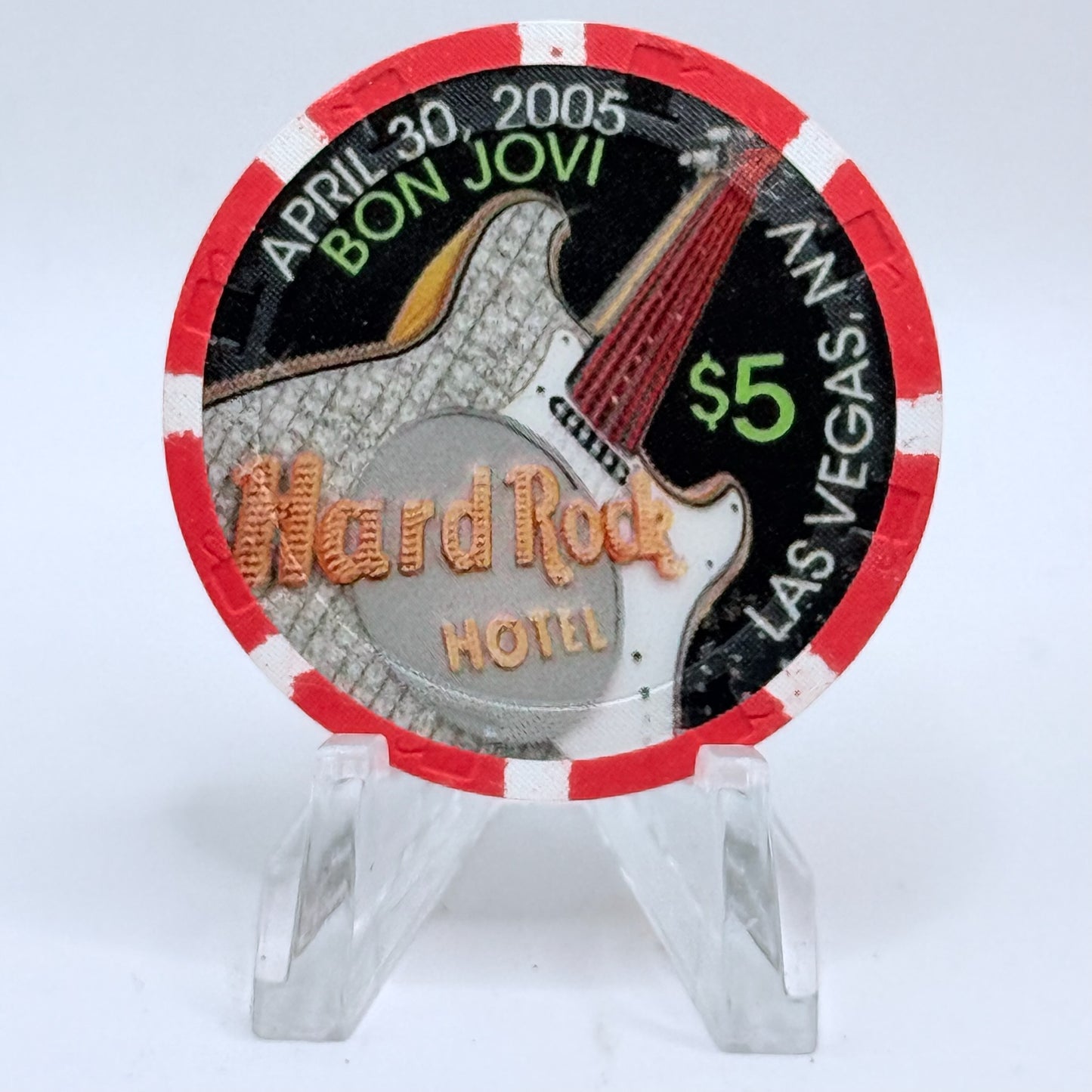 Hard Rock - Las Vegas Nevada 2005 'Bon Jovi' LE $5 Casino Chip E4473