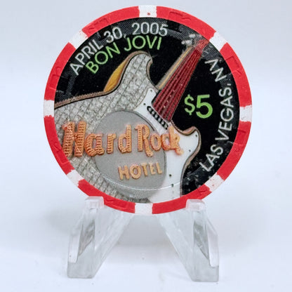 Hard Rock - Las Vegas Nevada 2005 'Bon Jovi' LE $5 Casino Chip E4473