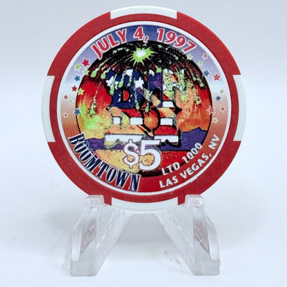 Boomtown Las Vegas Nevada 1997 'Fourth of July' LE $5 Casino Chip N9361