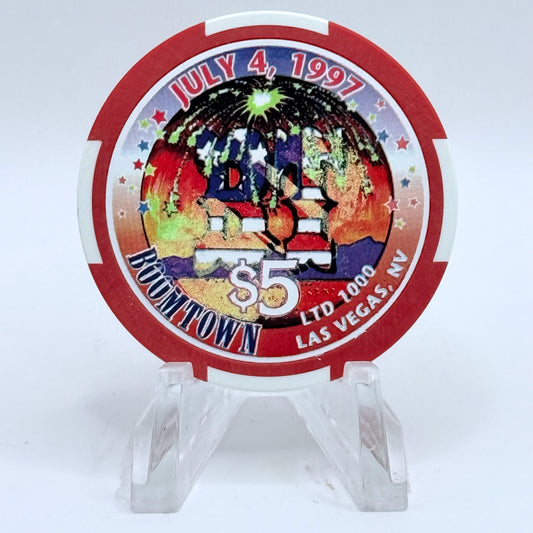 Boomtown Las Vegas Nevada 1997 'Fourth of July' LE $5 Casino Chip N9361