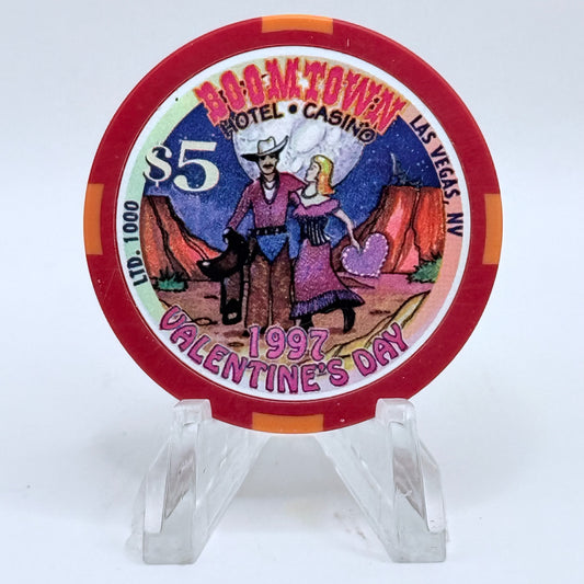 Boomtown Las Vegas Nevada 1997 'Valentine's Day' LE $5 Casino Chip N8017