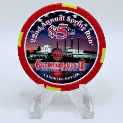 Colorado Belle Laughlin Nevada 2004 '22nd Annual Spring Run' LE $5 Casino Chip E3241
