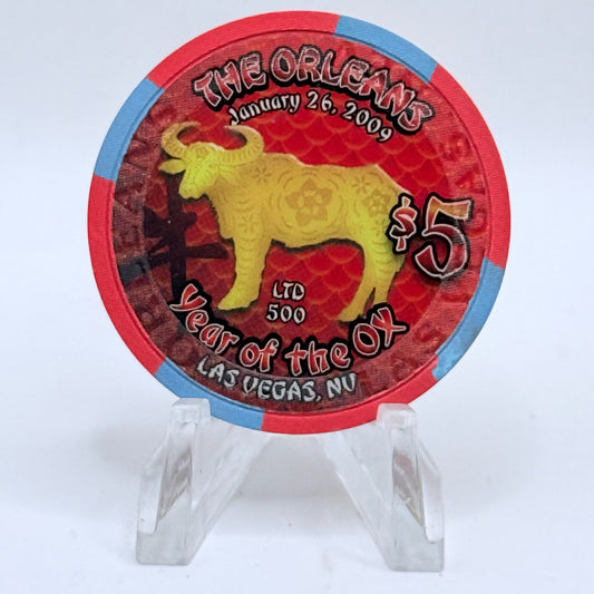 The Orleans Las Vegas Nevada 2009 'Year Of The Ox' LE $5 Casino Chip E8185