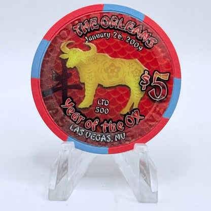 The Orleans Las Vegas Nevada 2009 'Year Of The Ox' LE $5 Casino Chip E8185