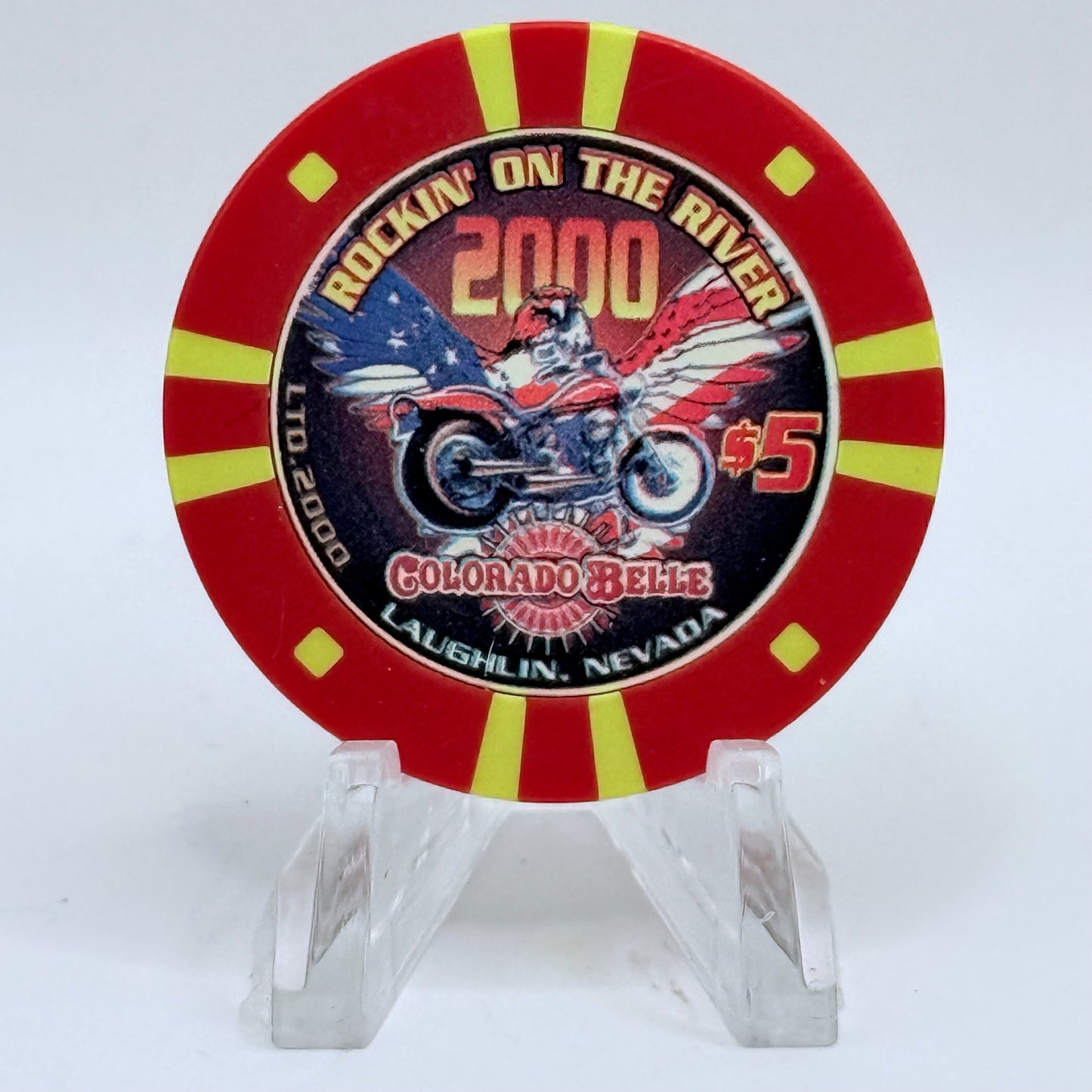 Colorado Belle Laughlin Nevada 2000 'Spring Run' LE $5 Casino Chip V3919