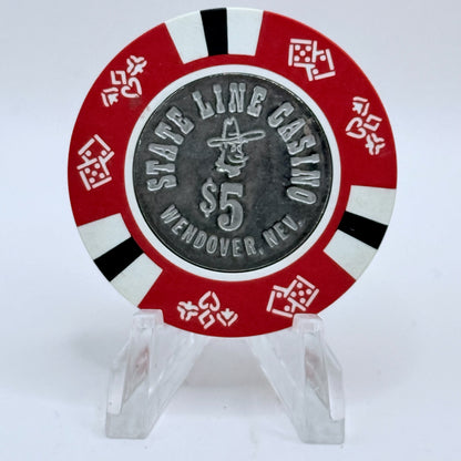 State Line Casino Wendover Nevada 1980 $5 Casino Chip N3355