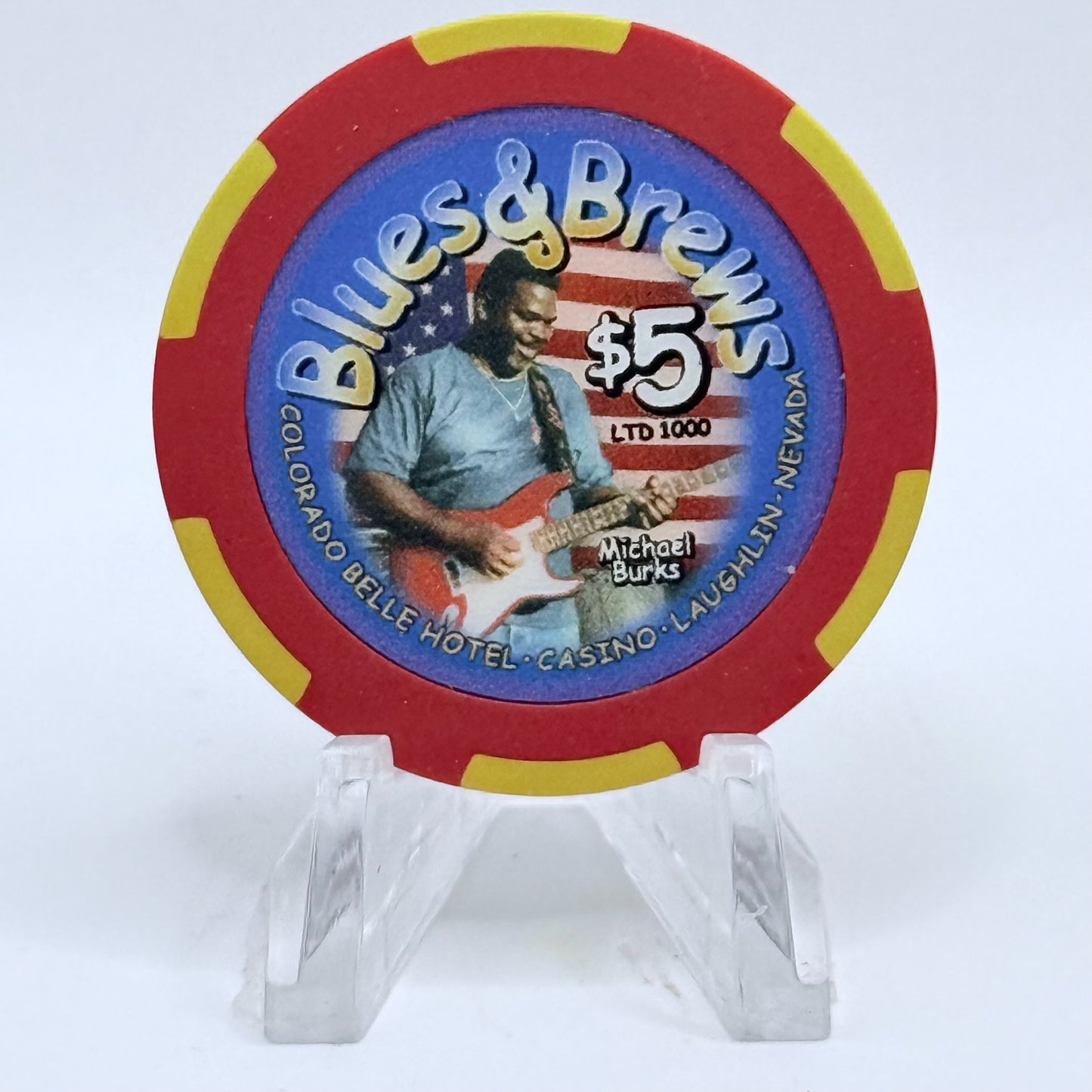 Colorado Belle Laughlin Nevada 2005 'Blues & Brews 7th Annual Festival' LE $5 Casino Chip E8470