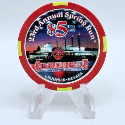 Colorado Belle Laughlin Nevada 2005 '23rd Annual Spring Run' LE $5 Casino Chip E4519