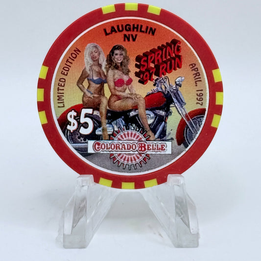 Colorado Belle Laughlin Nevada 1997 'Spring Run' LE $5 Casino Chip N9506