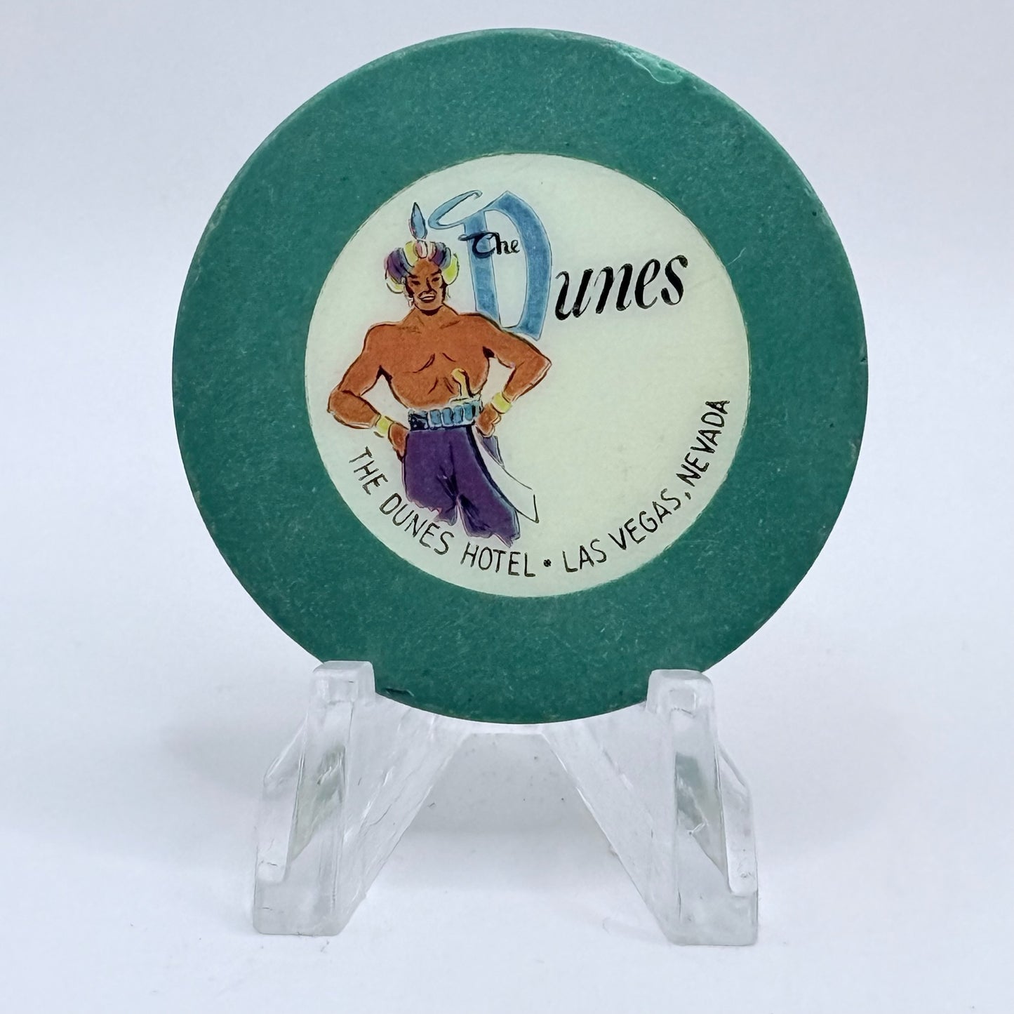 Dunes Hotel Casino Las Vegas Nevada 1955 "Green" Roulette Chip N1511