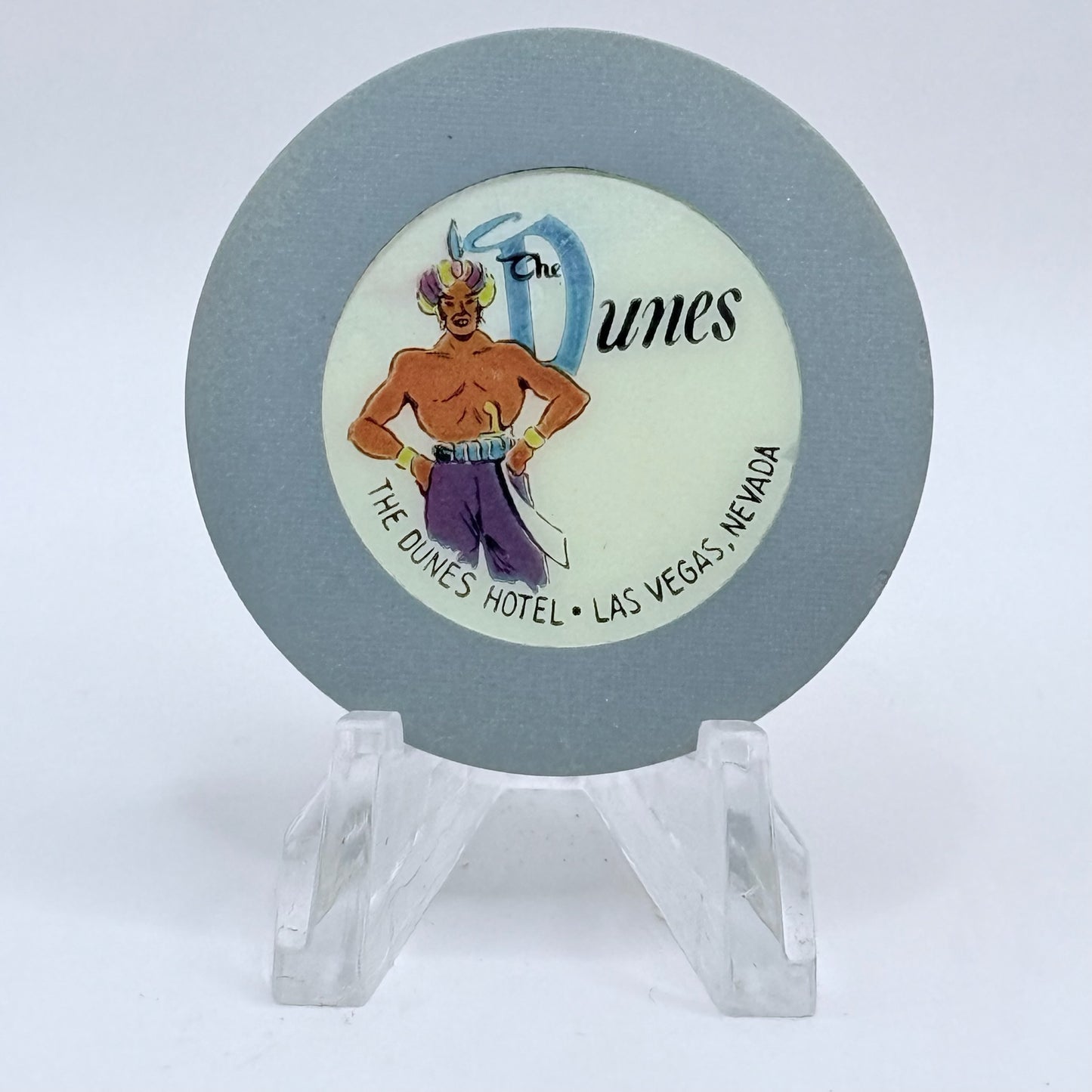 Dunes Hotel Casino Las Vegas Nevada Blue Gray 1955 Roulette Chip N1511