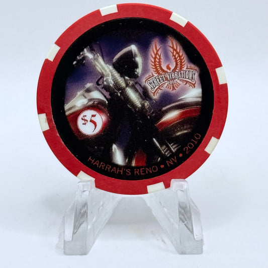Harrah's Reno Nevada 2010 'Street Vibrations Series' LE $5 Casino Chip E9831