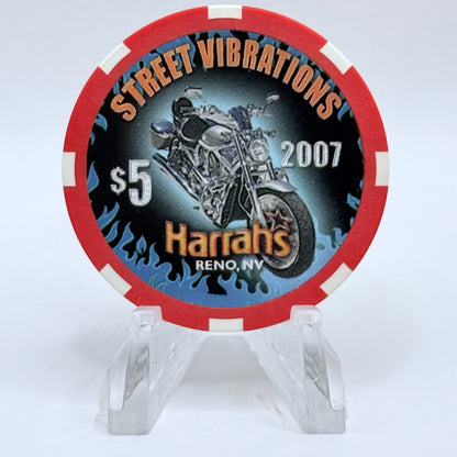 Harrah's Reno Nevada 2007 'Street Vibrations Series' LE $5 Casino Chip E6543