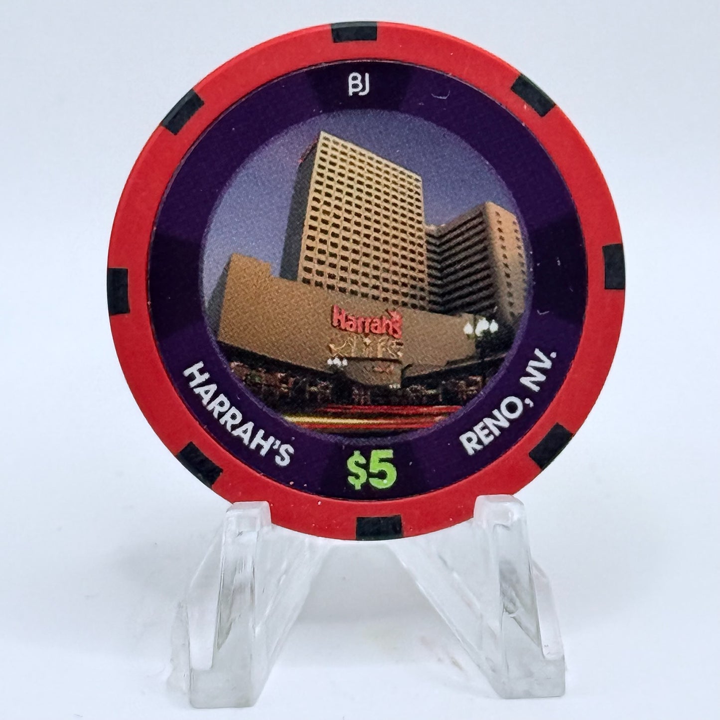 Harrah's Reno Nevada 2016 'Hot August Nights, Flaming Hot Rod' LE $5 Casino Chip