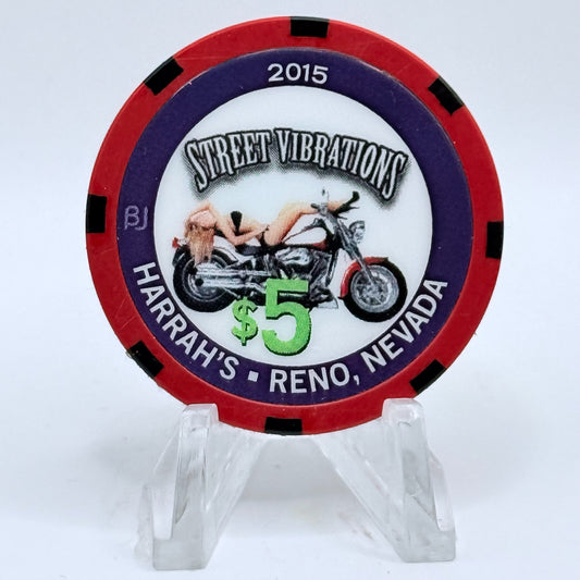 Harrah's Reno Nevada 2015 'Street Vibrations' LE $5 Casino Chip D2076