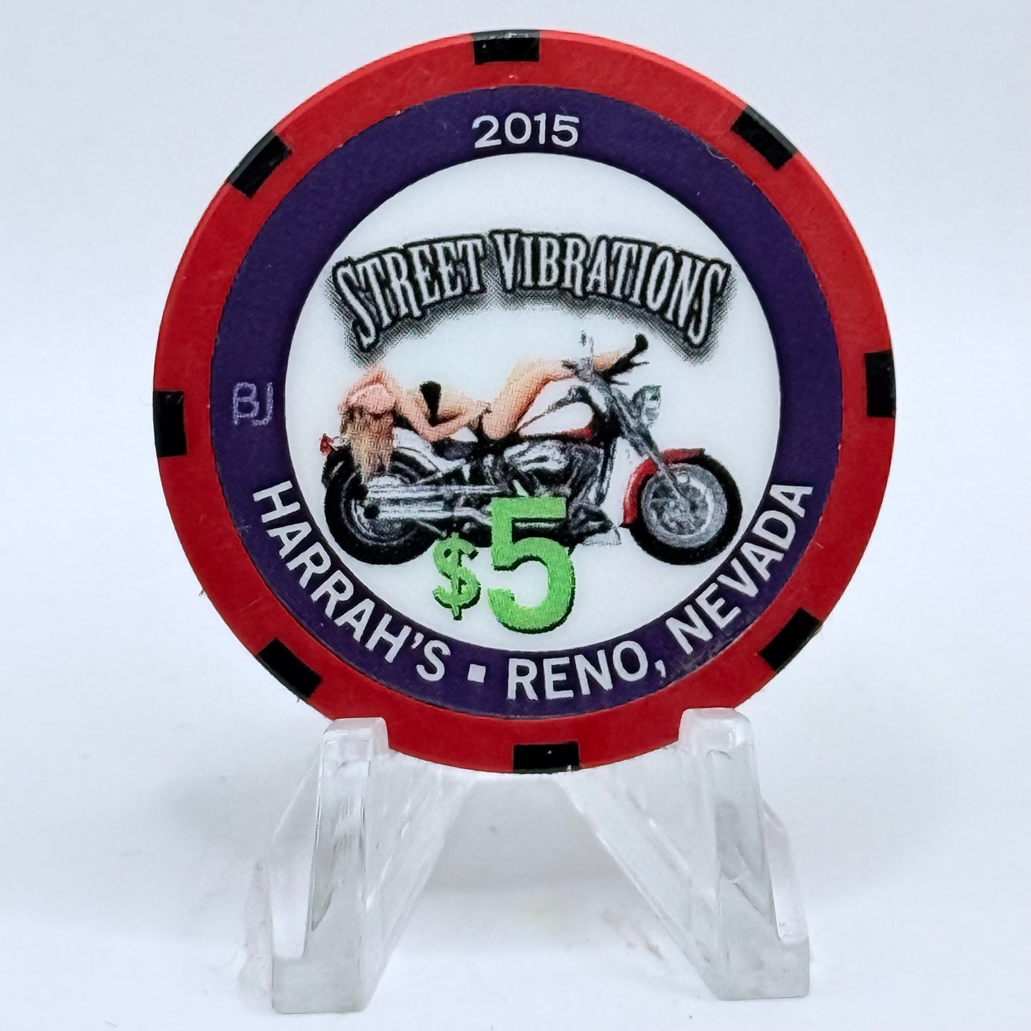 Harrah's Reno Nevada 2015 'Street Vibrations' LE $5 Casino Chip D2076