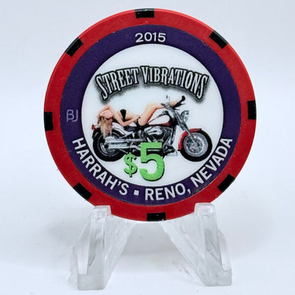 Harrah's Reno Nevada 2015 'Street Vibrations' LE $5 Casino Chip D2076