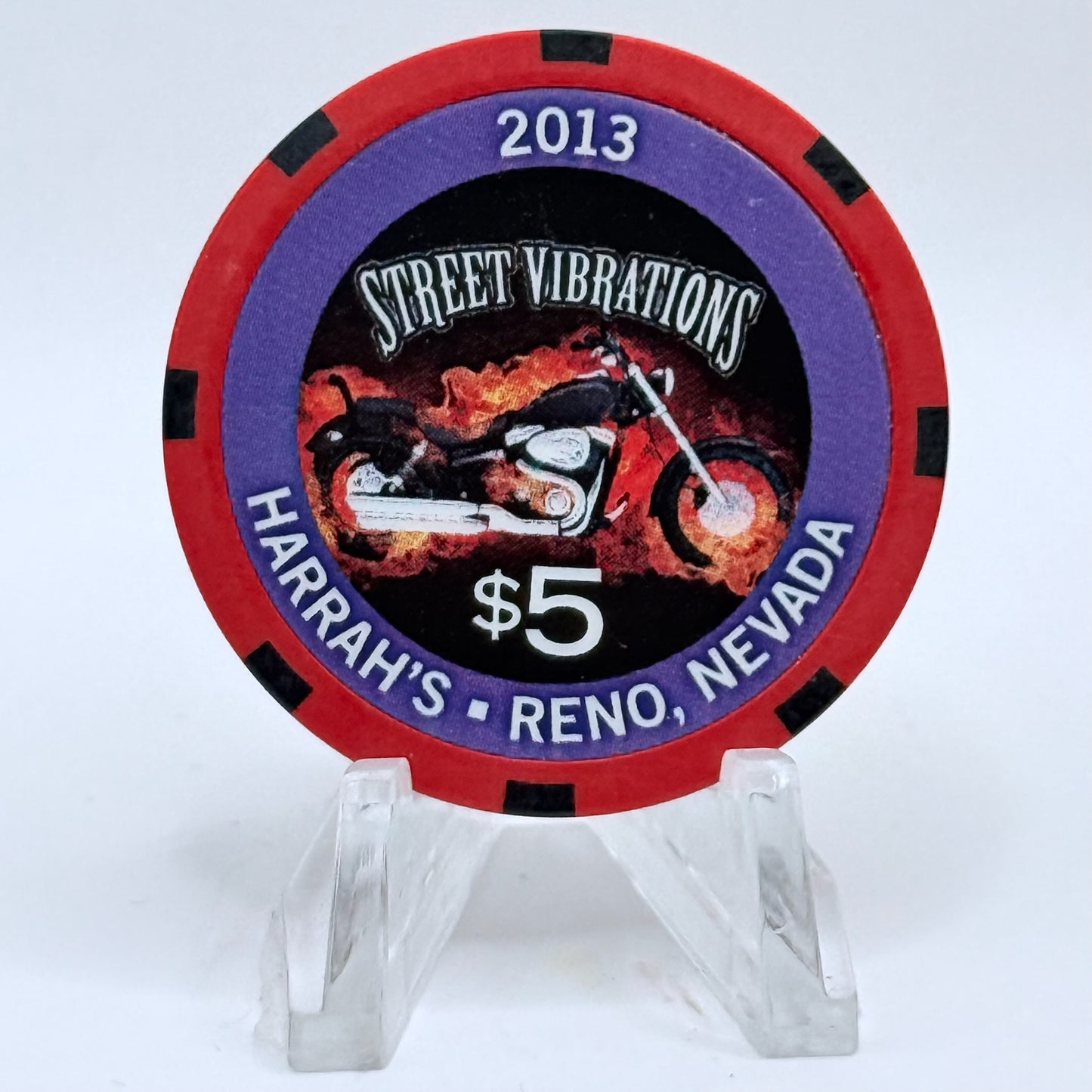 Harrah's Reno Nevada 2013 'Street Vibrations' LE $5 Casino Chip D1320