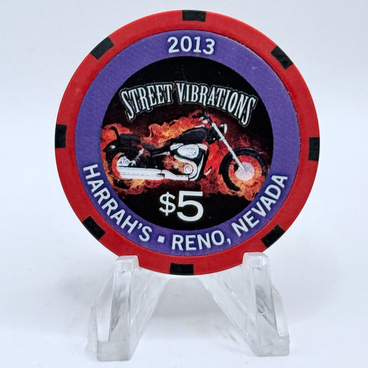 Harrah's Reno Nevada 2013 'Street Vibrations' LE $5 Casino Chip D1320