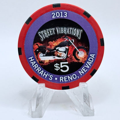 Harrah's Reno Nevada 2013 'Street Vibrations' LE $5 Casino Chip D1320