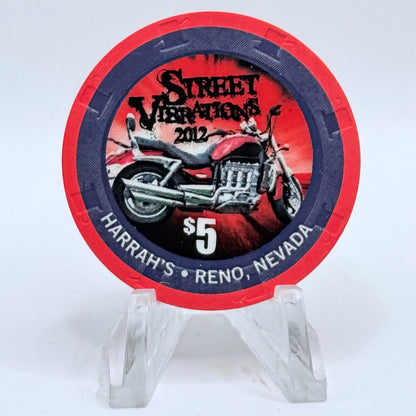 Harrah's Reno Nevada 2012 'Street Vibrations' LE $5 Casino Chip D0971
