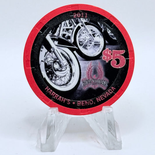 Harrah's Reno Nevada 2011 'Street Vibrations' LE $5 Casino Chip D0306