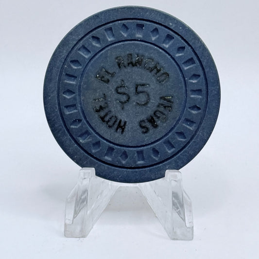 El Rancho Vegas Las Vegas Nevada 1944 $5 Casino Chip V4027