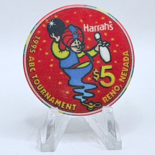 Harrah's Reno Nevada 1995 'ABC Tournament' LE $5 Casino Chip N0594