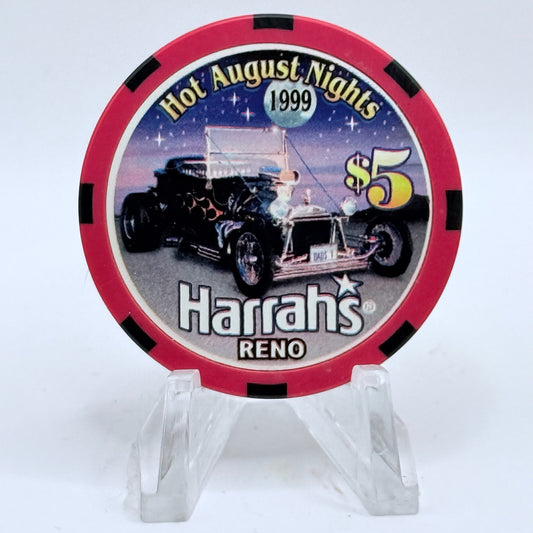 Harrah's Reno Nevada 1999 'Hot August Nights' LE $5 Casino Chip V4480