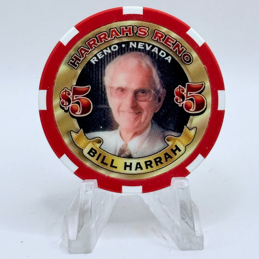 Harrah's Reno Nevada 2007 '70th Anniversary - Bill Harrah' LE $5 Casino Chip E5911