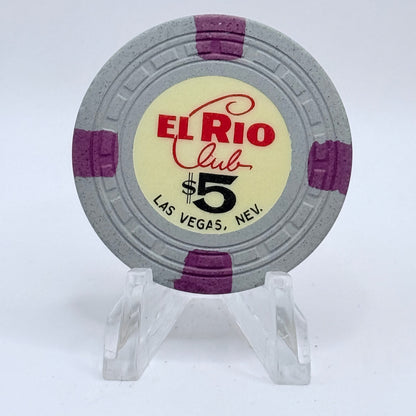 El Rio Club Casino Las Vegas Nevada 1962 $5 Casino Chip N6501