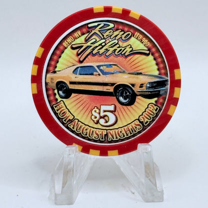 Hilton Resort Reno Nevada 2002 'Hot August Nights' LE $5 Casino Chip E1192