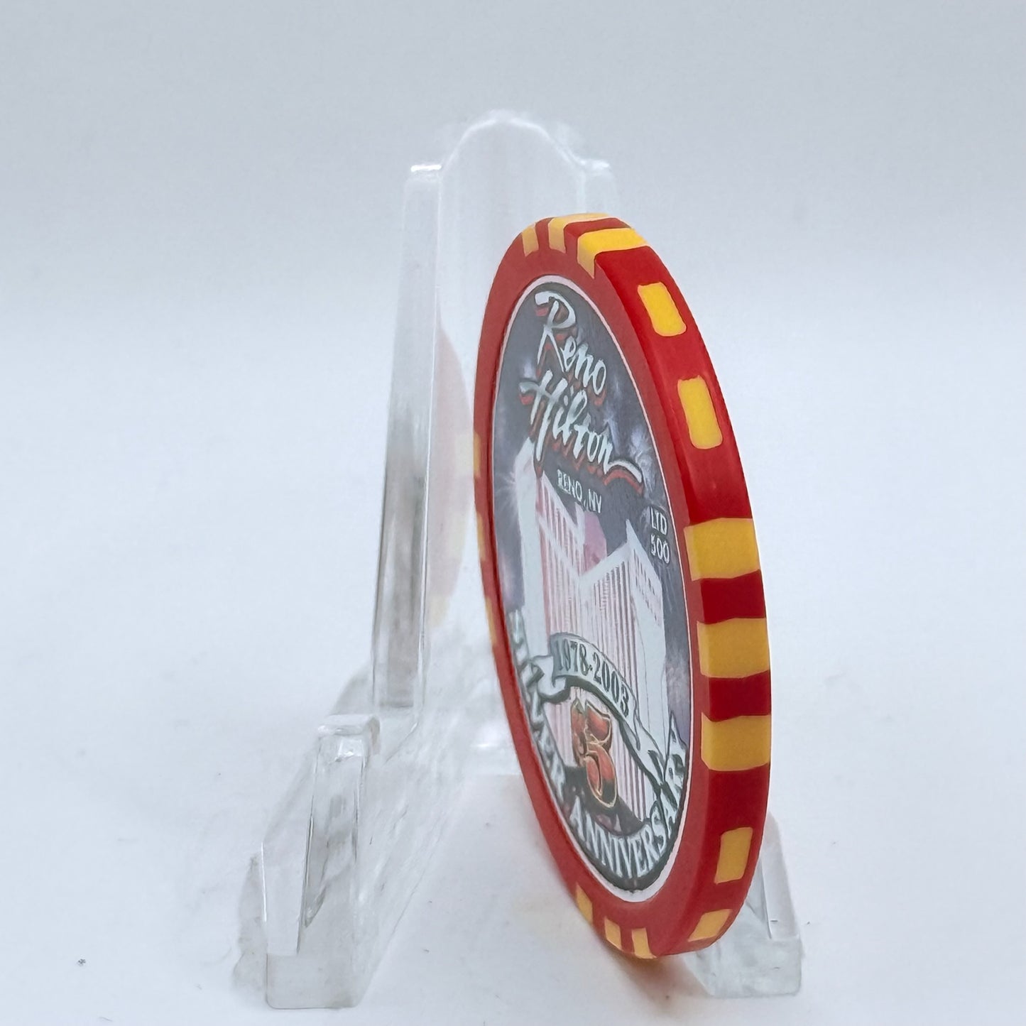 Hilton Resort Reno Nevada 2003 'Silver Anniversary' LE $5 Casino Chip E1195