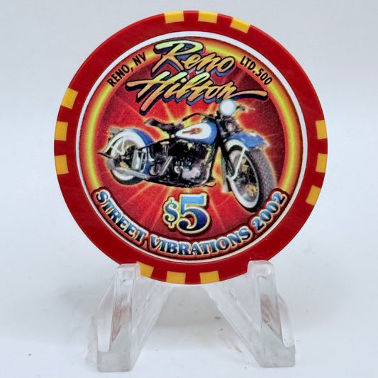 Hilton Resort Reno Nevada 2002 'Street Vibrations' LE $5 Casino Chip E1196