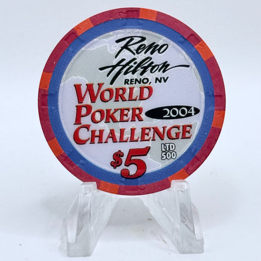 Hilton Resort Reno Nevada 2004 'World Poker Challenge' LE $5 Casino Chip E3263