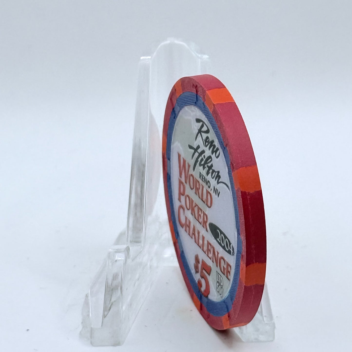 Hilton Resort Reno Nevada 2004 'World Poker Challenge' LE $5 Casino Chip E3263