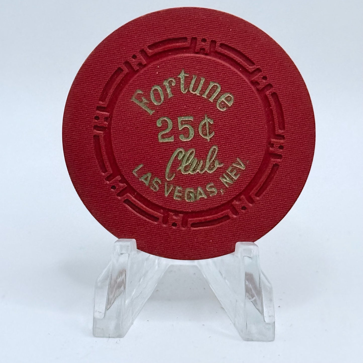 Fortune Club Casino Las Vegas Nevada 1953 $.25 Casino Chip N9735