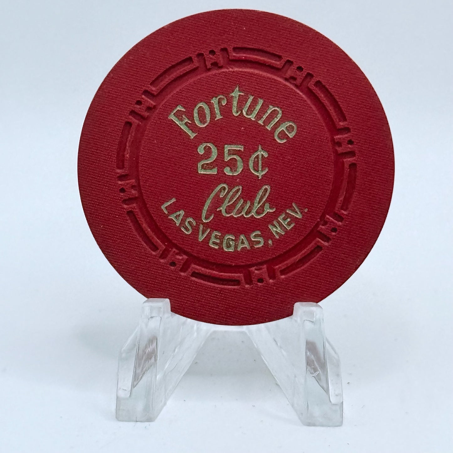 Fortune Club Casino Las Vegas Nevada 1953 $.25 Casino Chip N9735