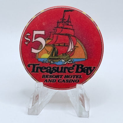 Treasure Bay (Riverboat 1993-2005) Biloxi Mississippi 1994 'Grand Opening' LE $5 Casino Chip