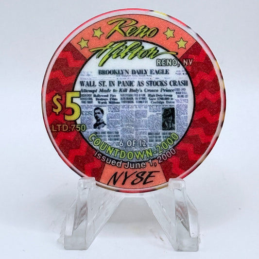 Hilton Resort Reno Nevada 1999 Series 1 LE $5 Casino Chip V4563
